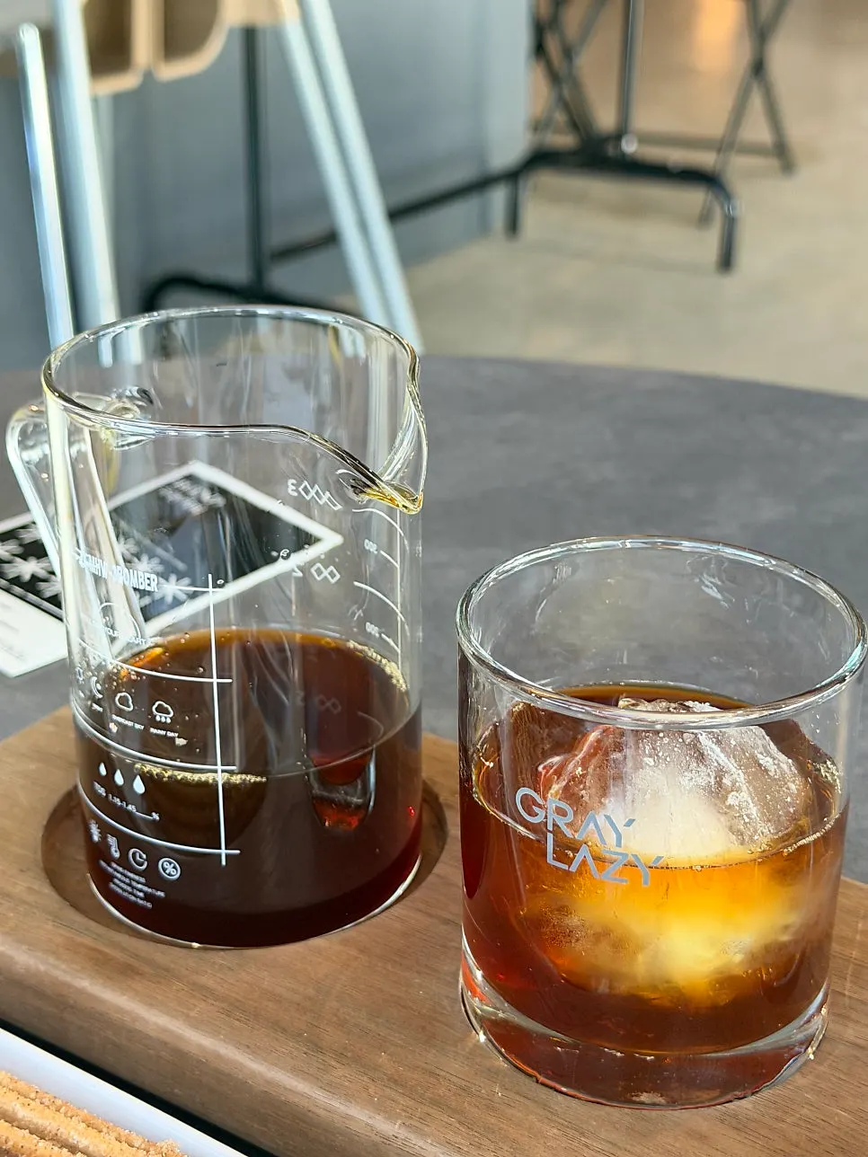 Churros served alongside the drip coffee