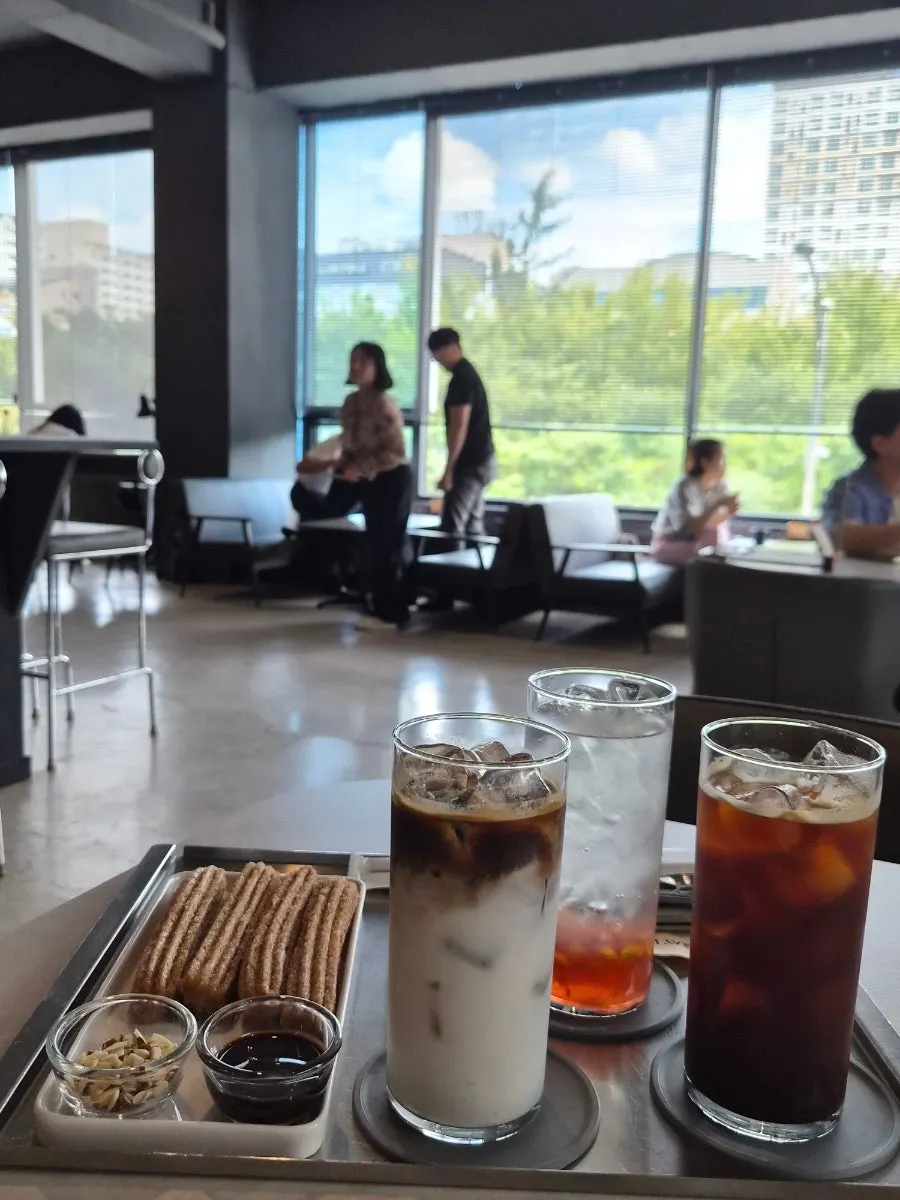 Drinks and churros on the table