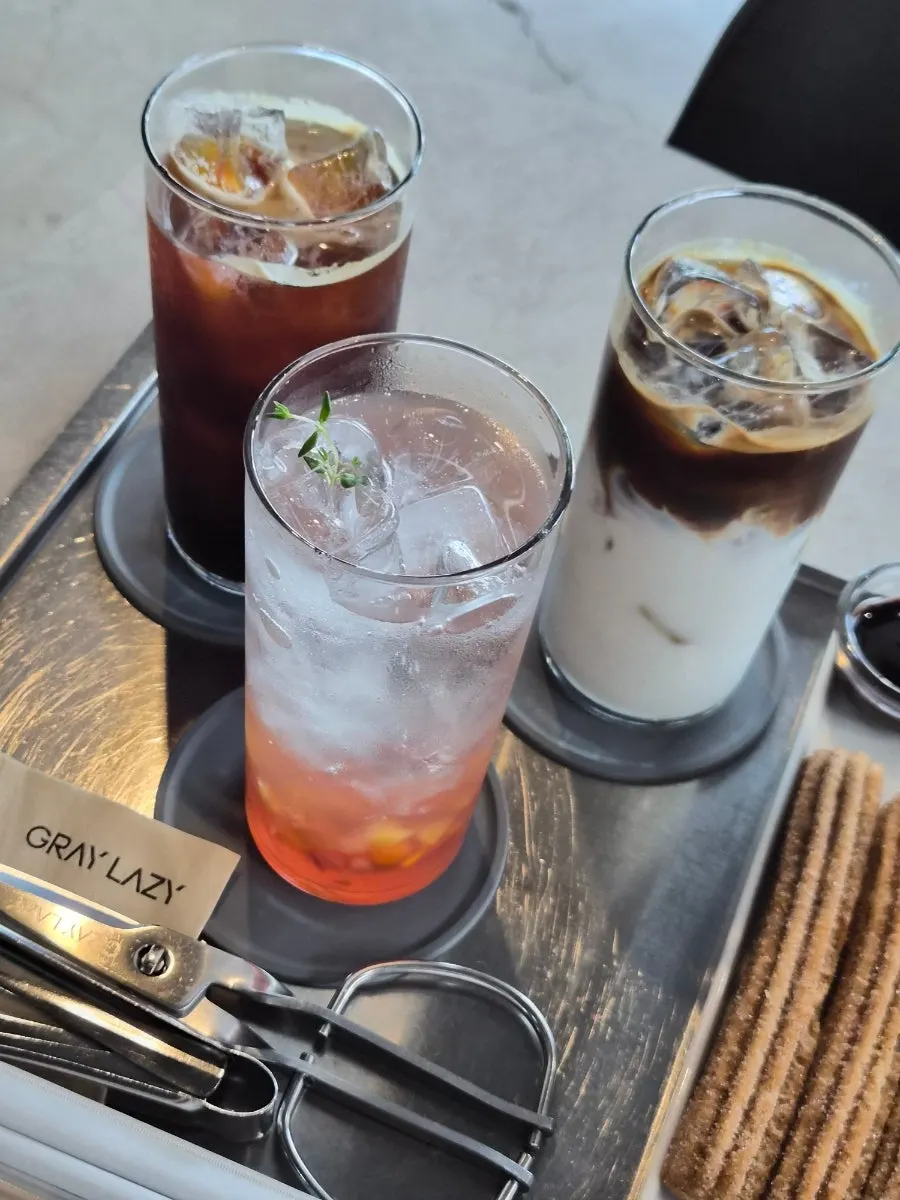 Three ordered drinks on the table