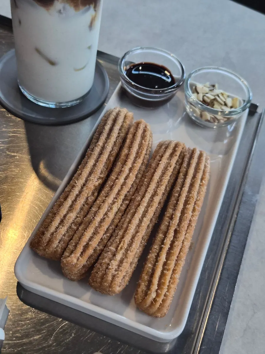 Peach plum ade with visible fruit pulp