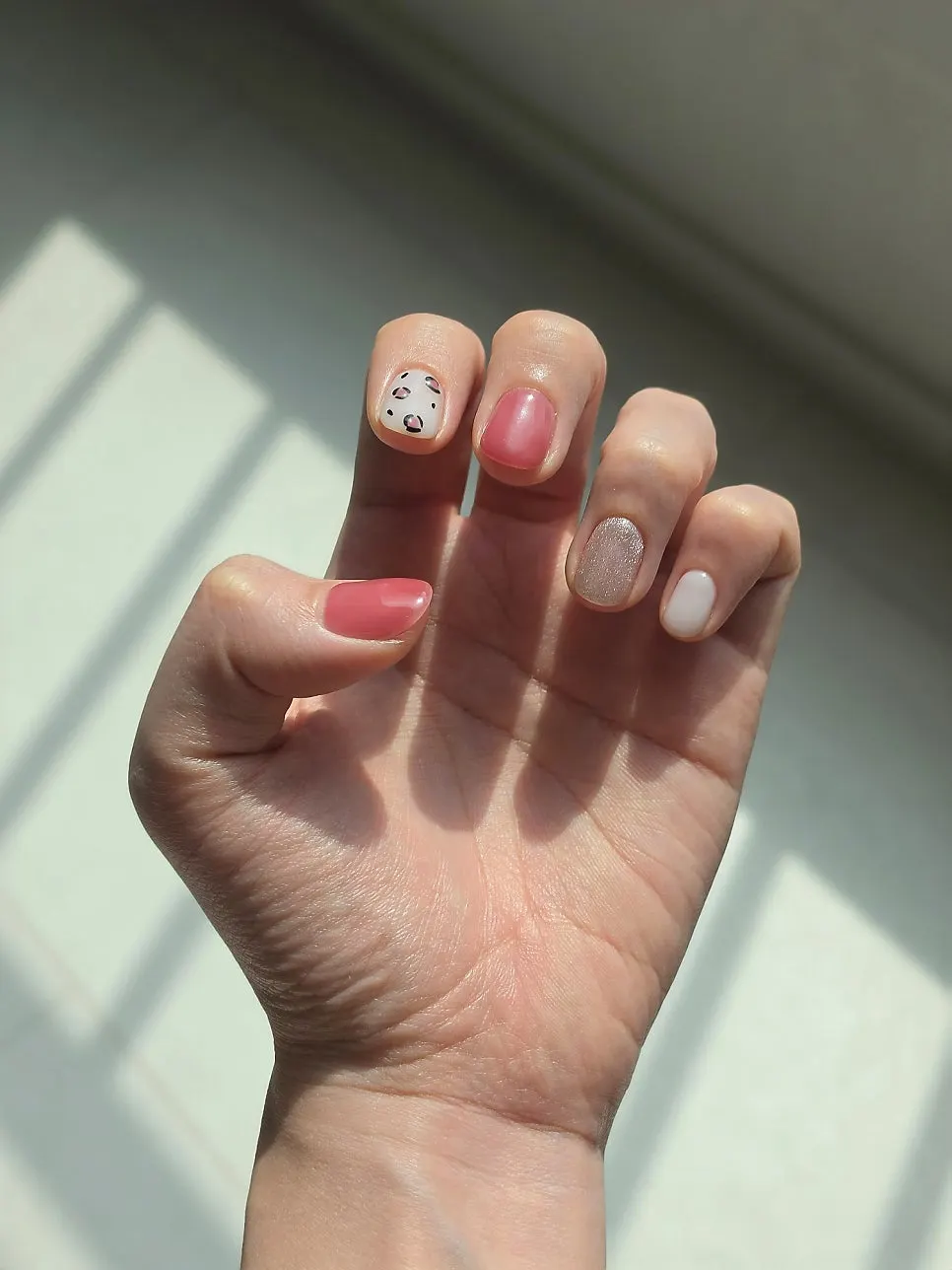 Fourth nail art sparkling in natural light
