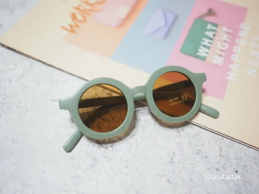 Kids’ sunglasses worn in strong sunlight