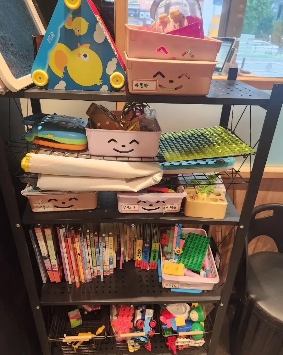 Corner with toys and books for kids