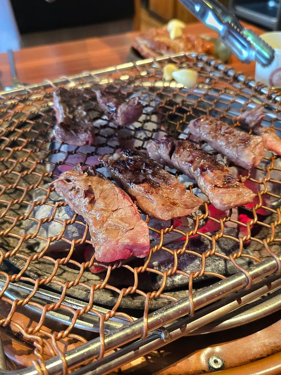 Marinated pork ribs with a smoky charred finish