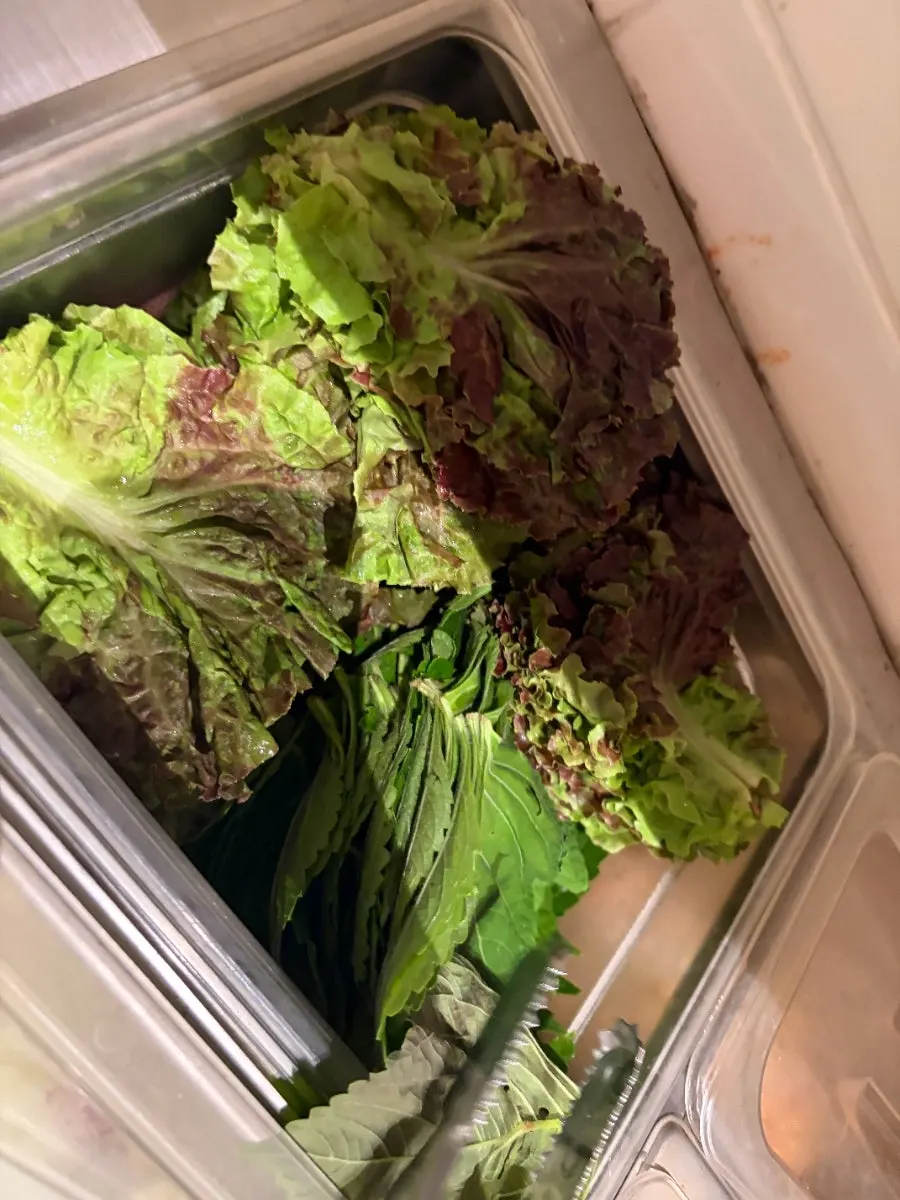 Wrap greens brought from the self-bar