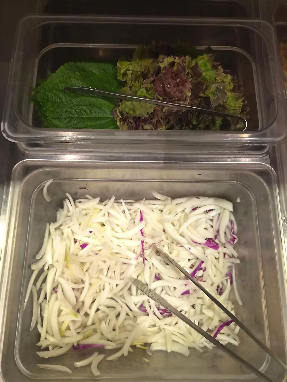 Radish wraps and lettuce at the self-bar
