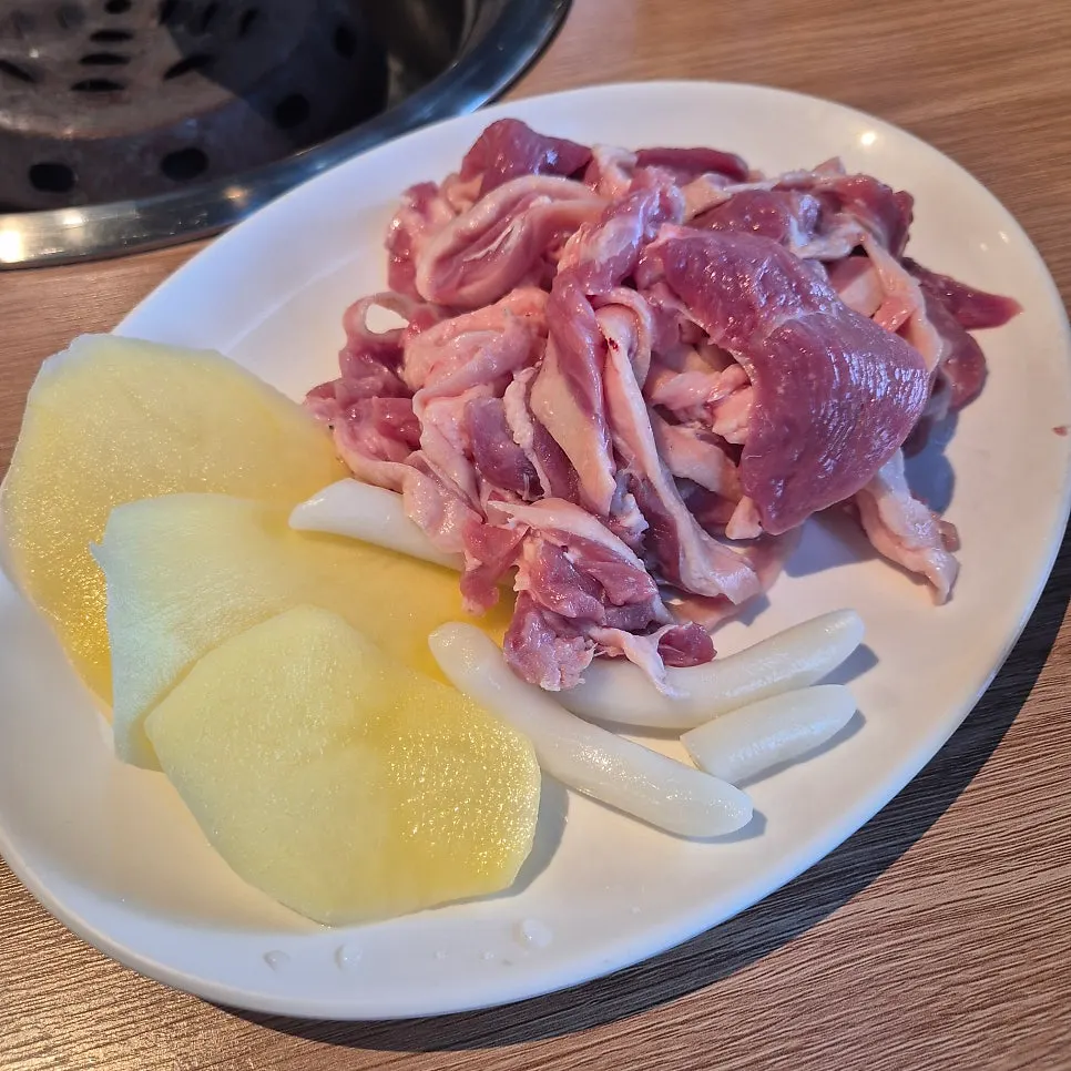 Plate of raw duck and jumulleok