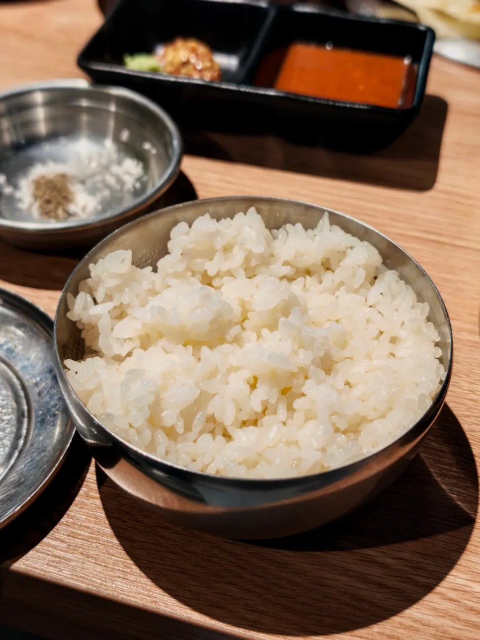 Rice mixed into duck hotpot