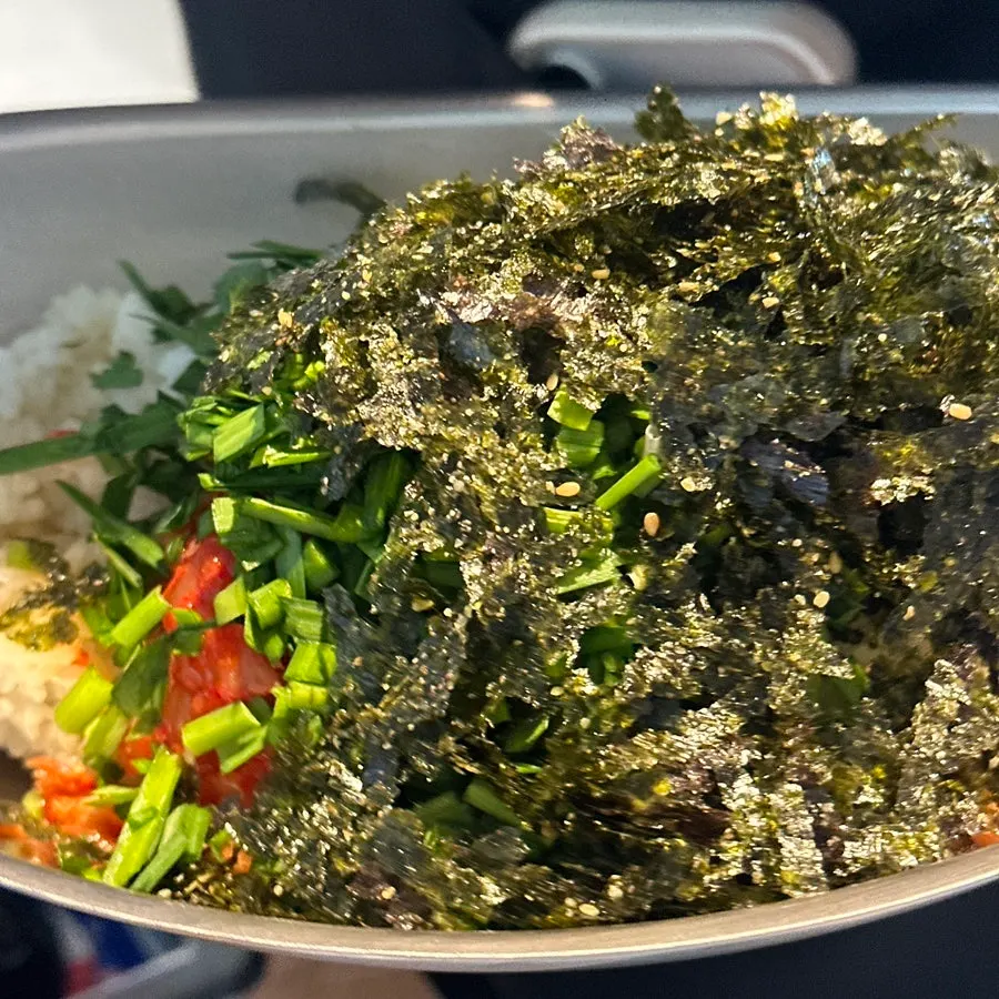 Self-serve fried rice ingredients on the grill