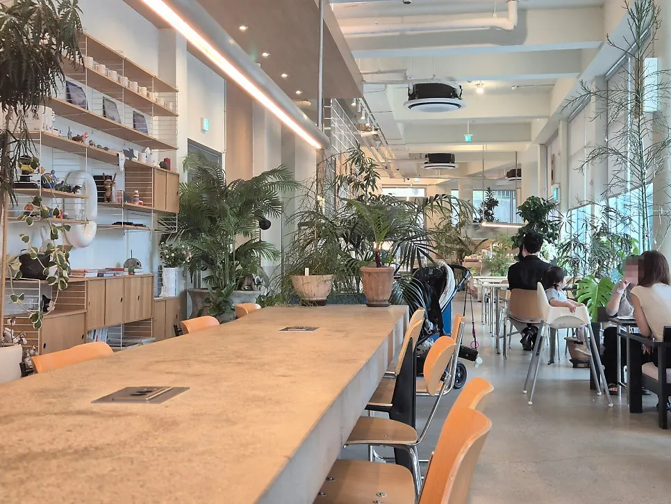 Open seating on the opposite side with its interior design