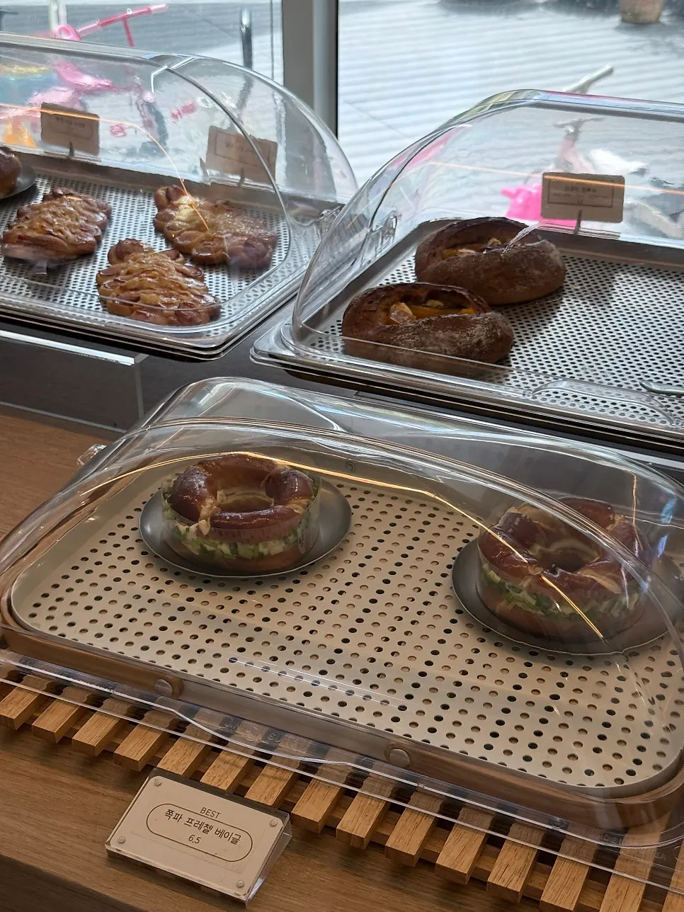A variety of bakery items on display