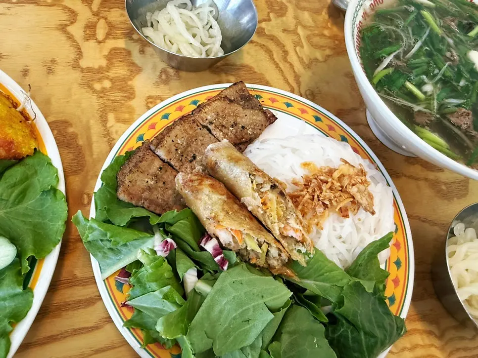 Bun cha noodles with tender meat