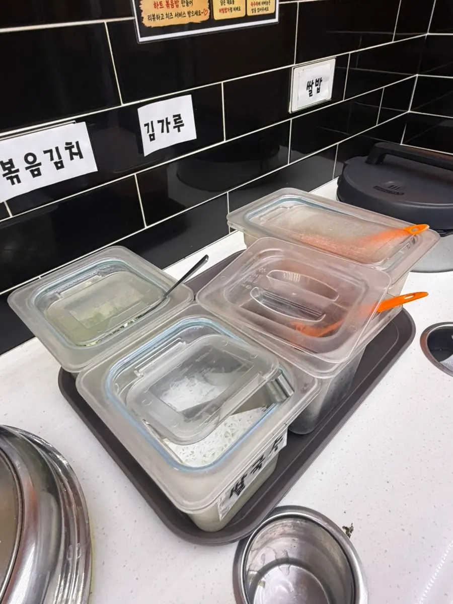 Various side dishes at the self-serve bar