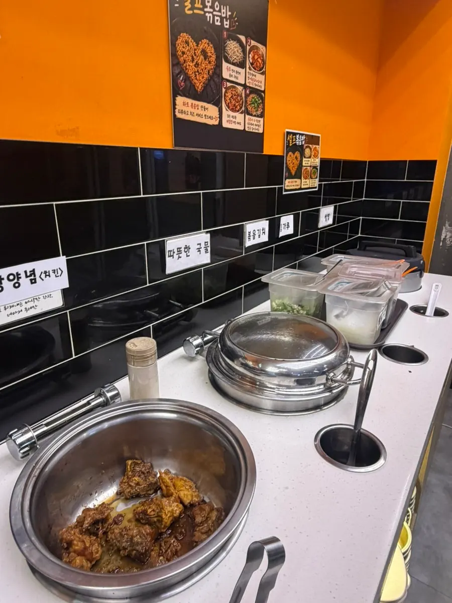 Sauces at the self-serve bar to go with the meat