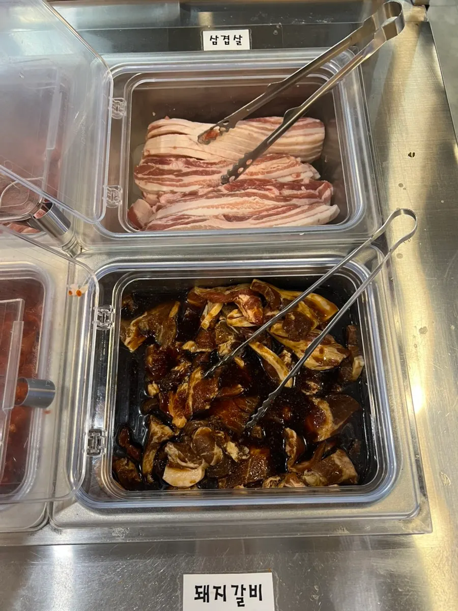 Ingredients laid out at the all-you-can-eat self-serve bar