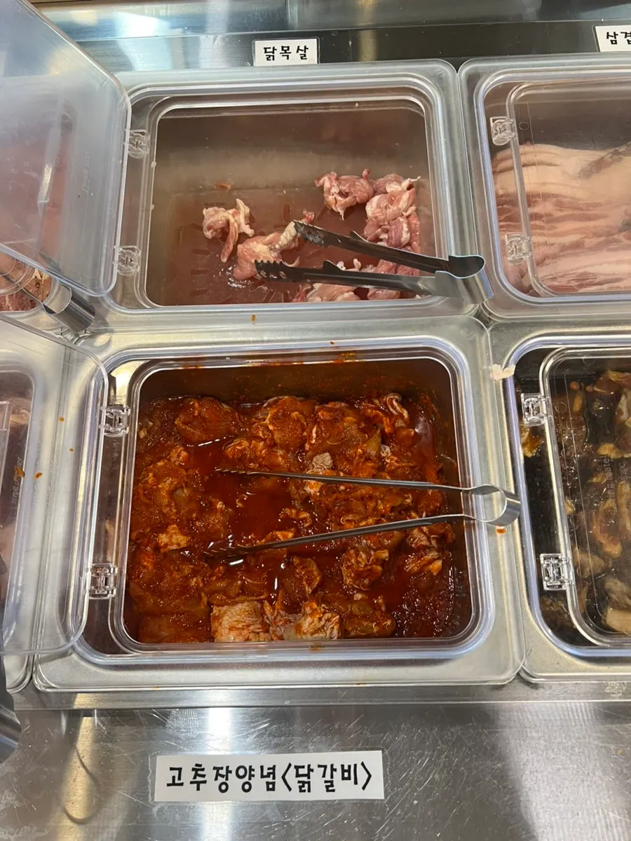 Meat section of the self-serve bar