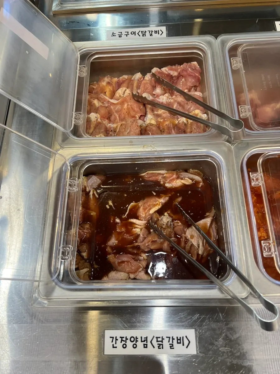 Rice and side dish section of the self-serve bar