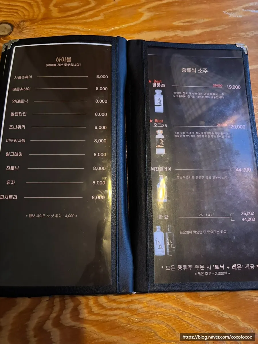 Menu minuman keras