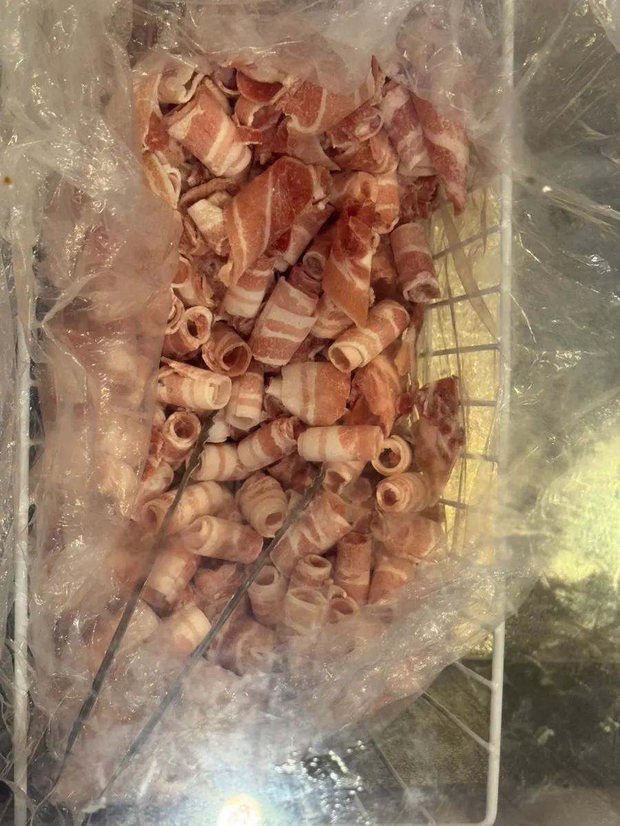Self-serve corner with thin-sliced pork belly