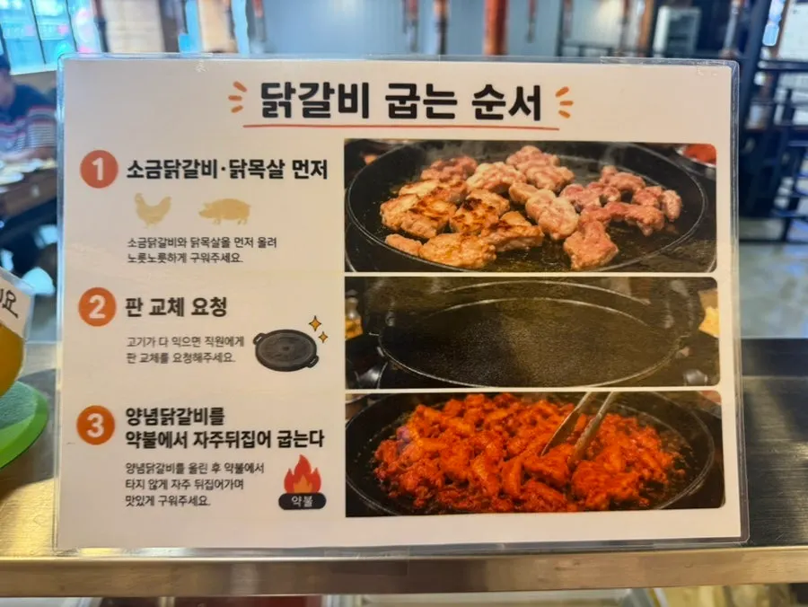 Overview of the meat all-you-can-eat station at Bak Jeongmi Dakgalbi