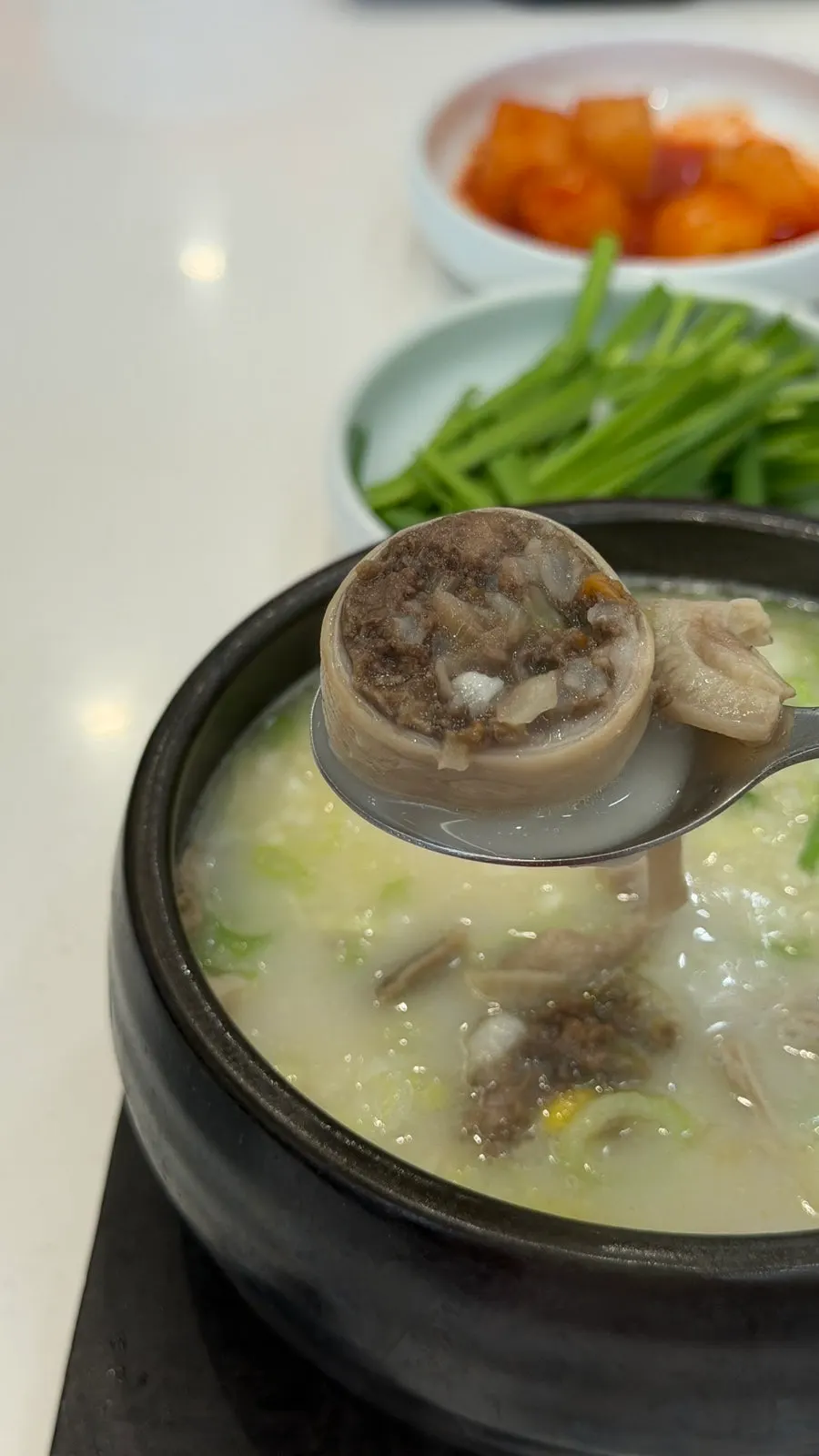 Mixed sundae gukbap filled with ampong sundae and offal
