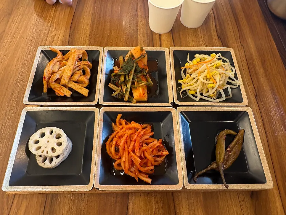 Table set with basic side dishes