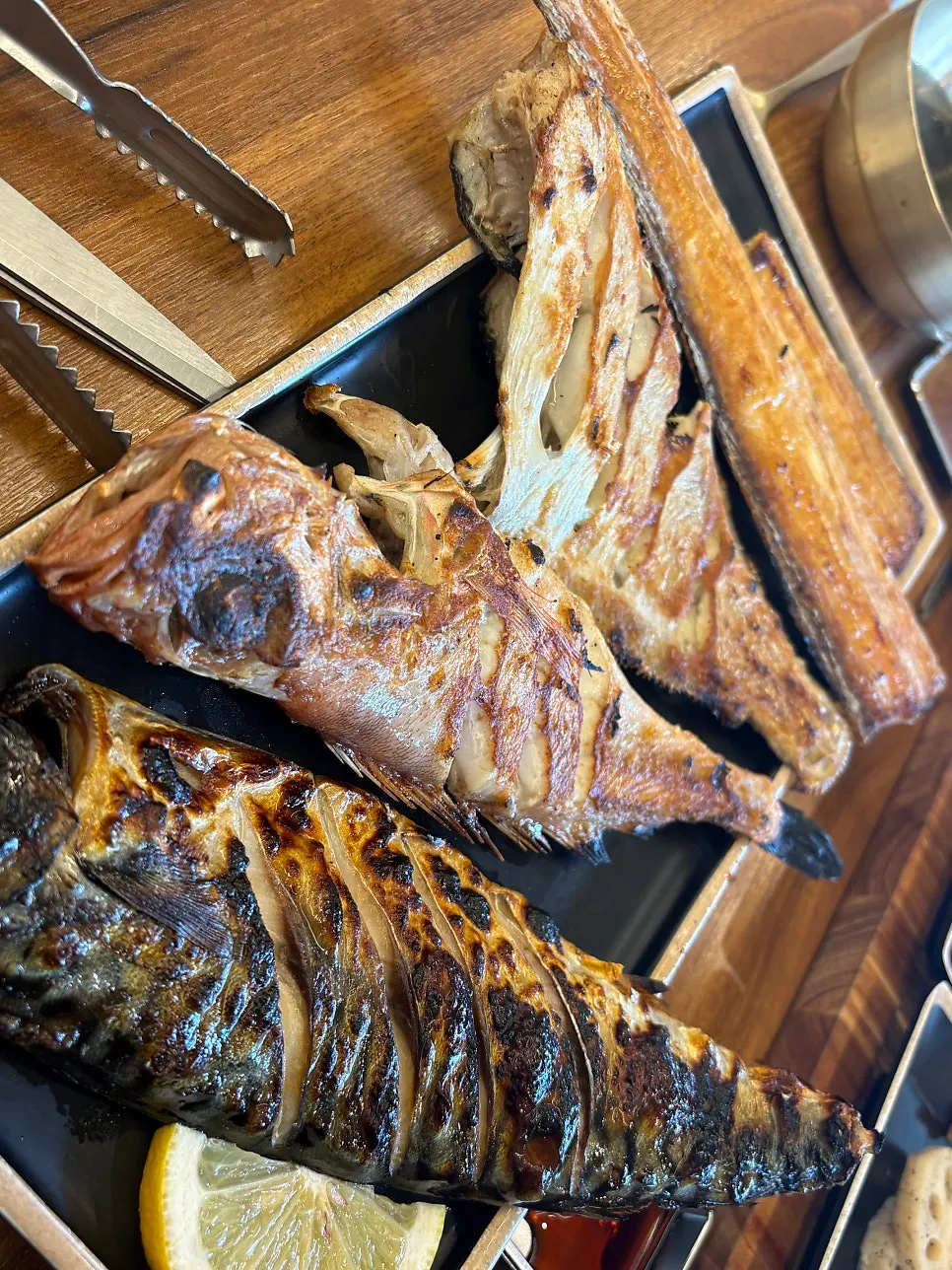 Grilled rockfish with firm, springy flesh