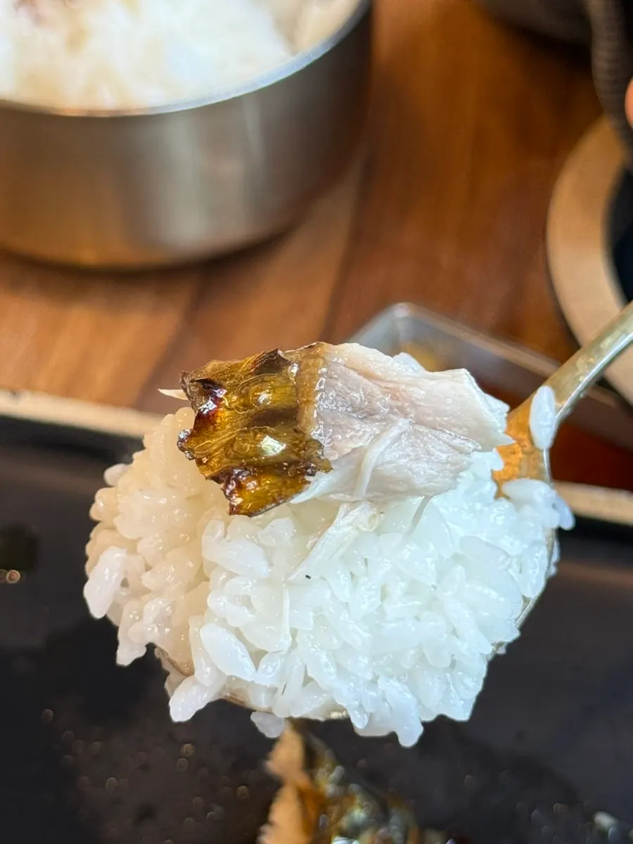 Light, clean-tasting grilled mackerel with dipping soy sauce