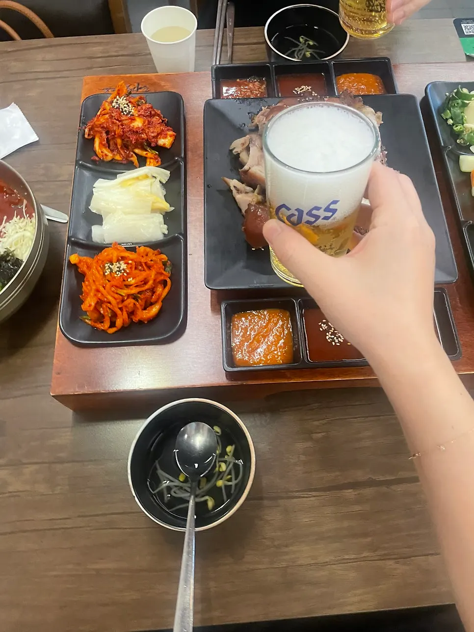 Jokbal spread enjoyed by two people