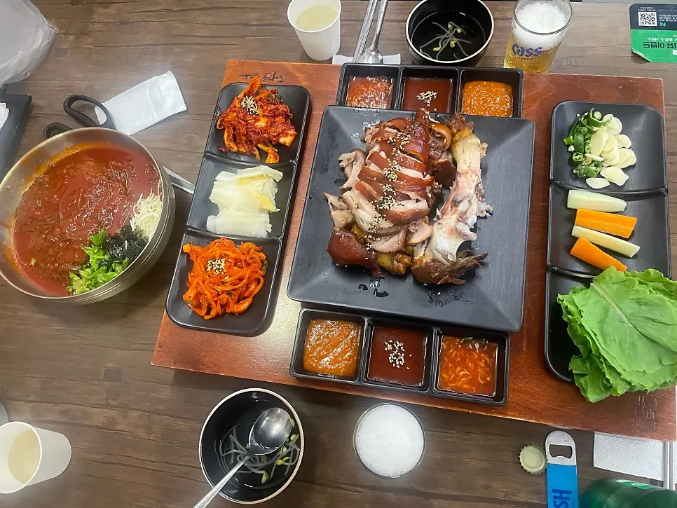 Jokbal served with side dishes