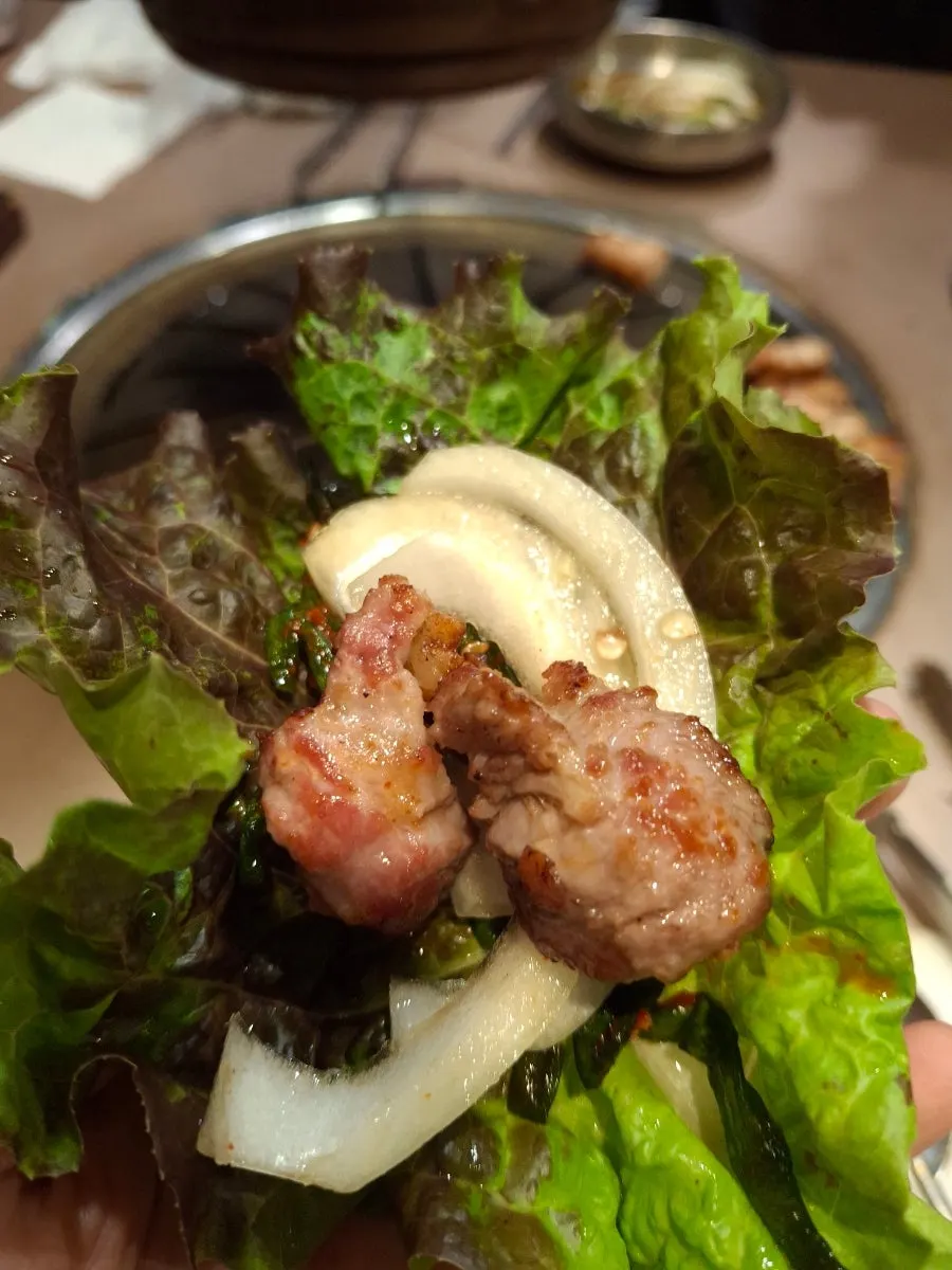 Sliced pieces of grilled handmade fresh pork galbi