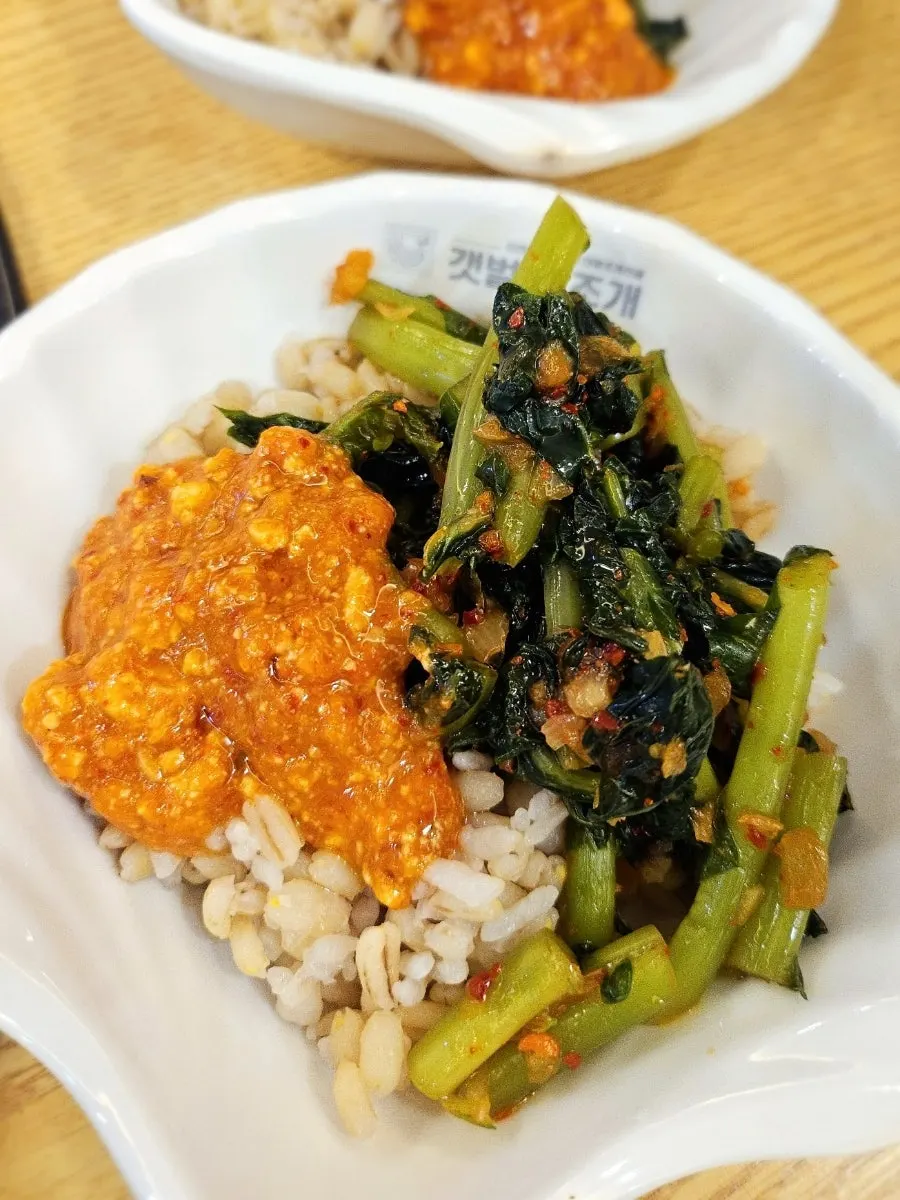Close-up of mixed yeolmu barley rice