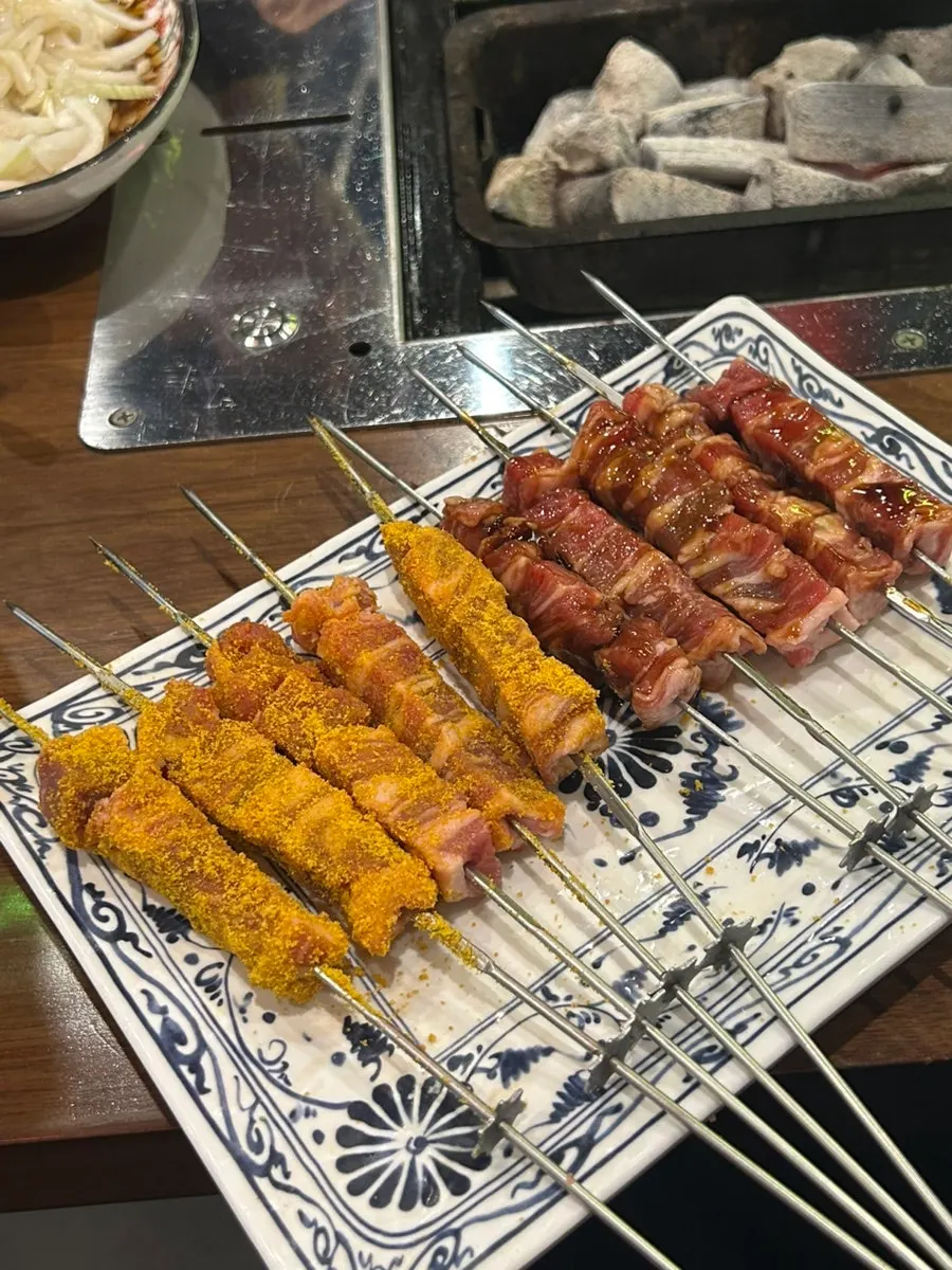 Lamb dishes on the table at Gukje Yangyukgwan