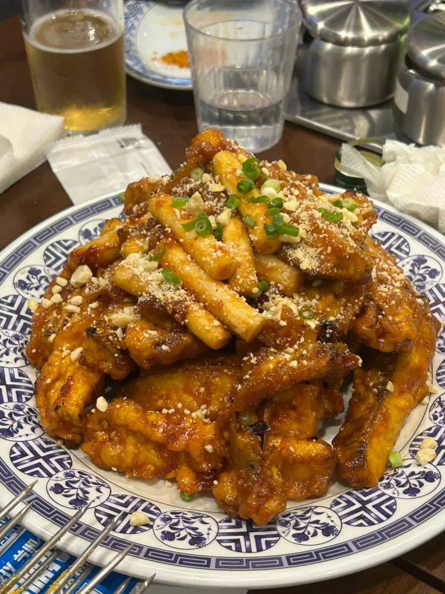 Boneless egg soup and rice dishes at Gukje Yangyukgwan