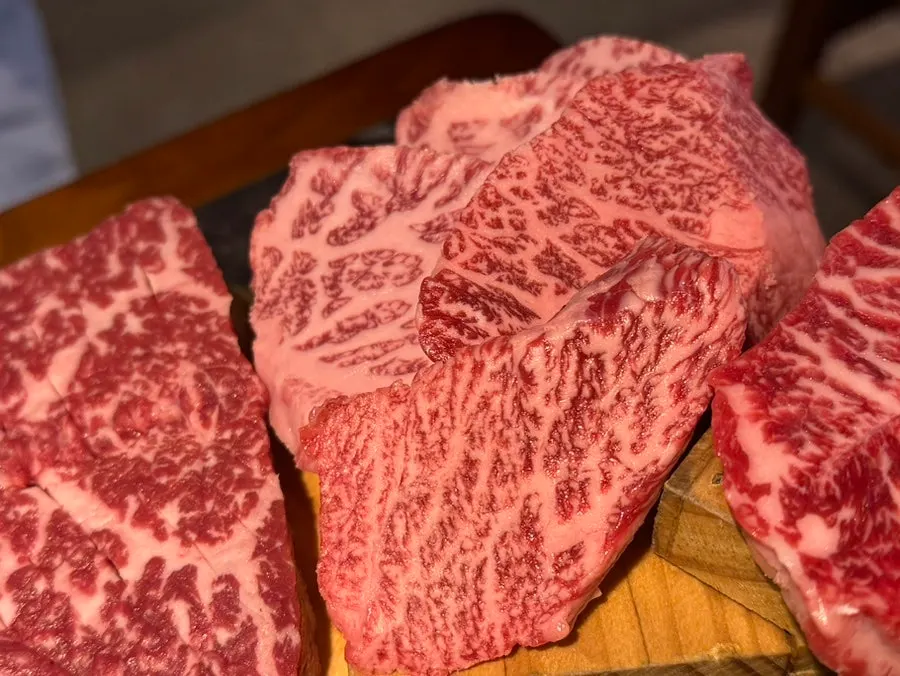 National assorted set meat cooking over charcoal