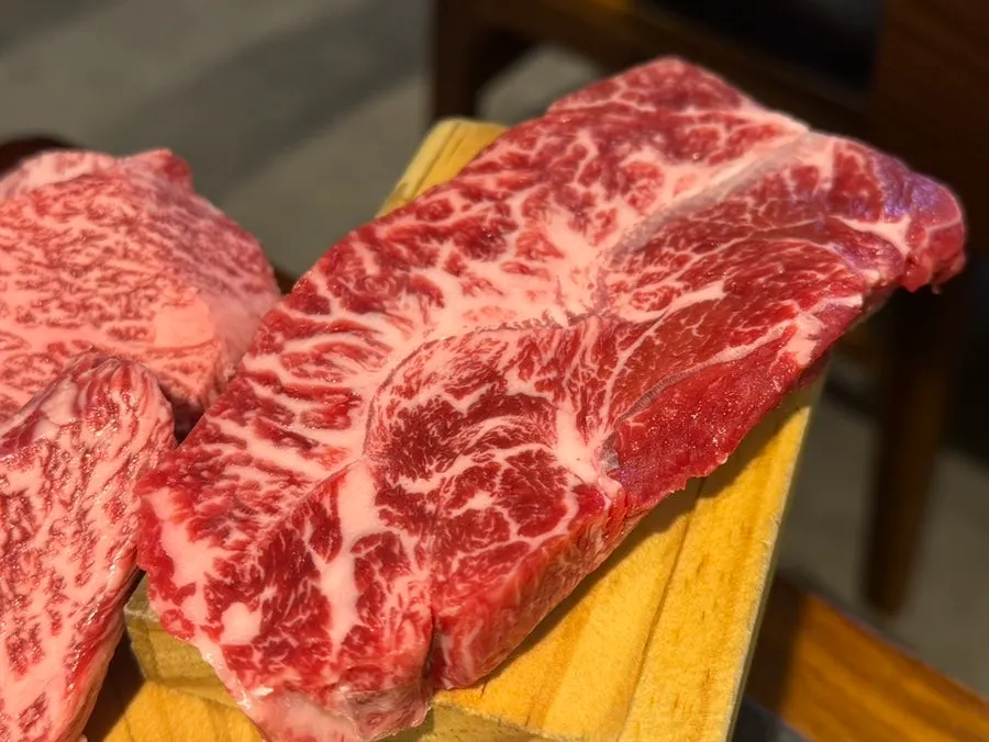 Close-up of meat on the grill