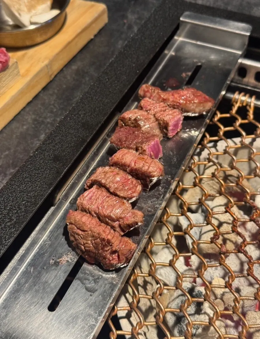 Tenderloin grilling on the grill plate