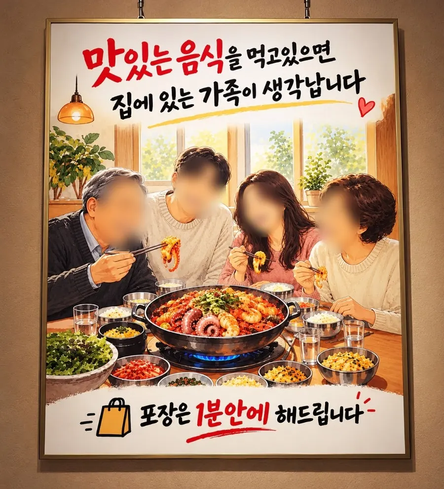 포장 준비 중인 낙곱새와 매장 카운터