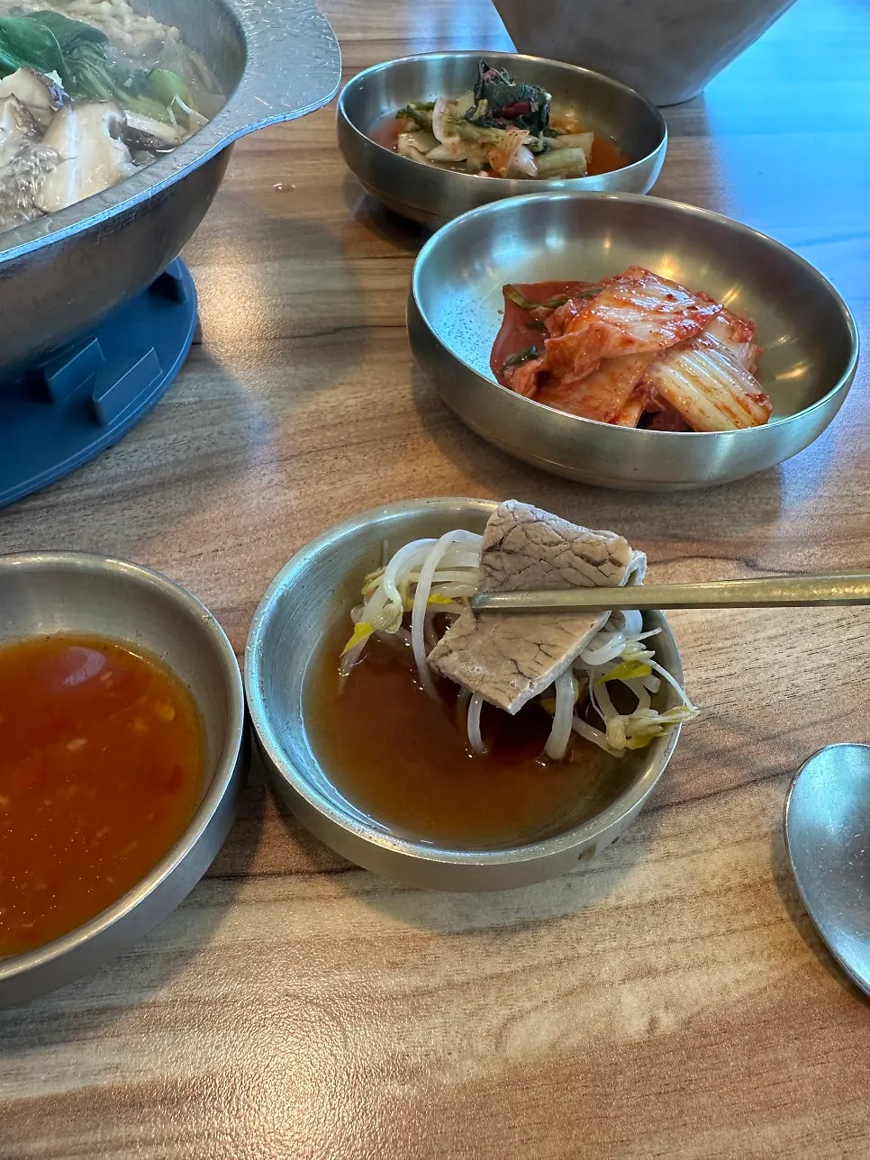 Chili sauce and wasabi soy sauce