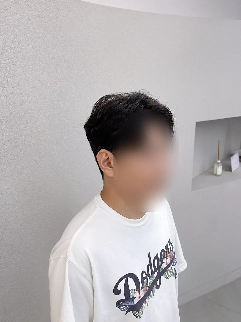 가르마펌 완성 애프터 정면 스타일