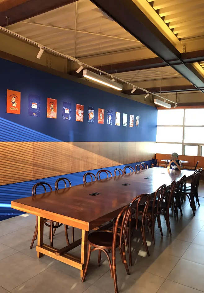 Café tables for families and groups