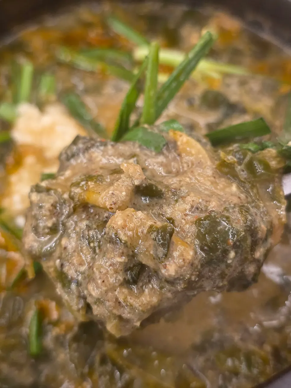 Loach soup with minced garlic and Cheongyang chili peppers