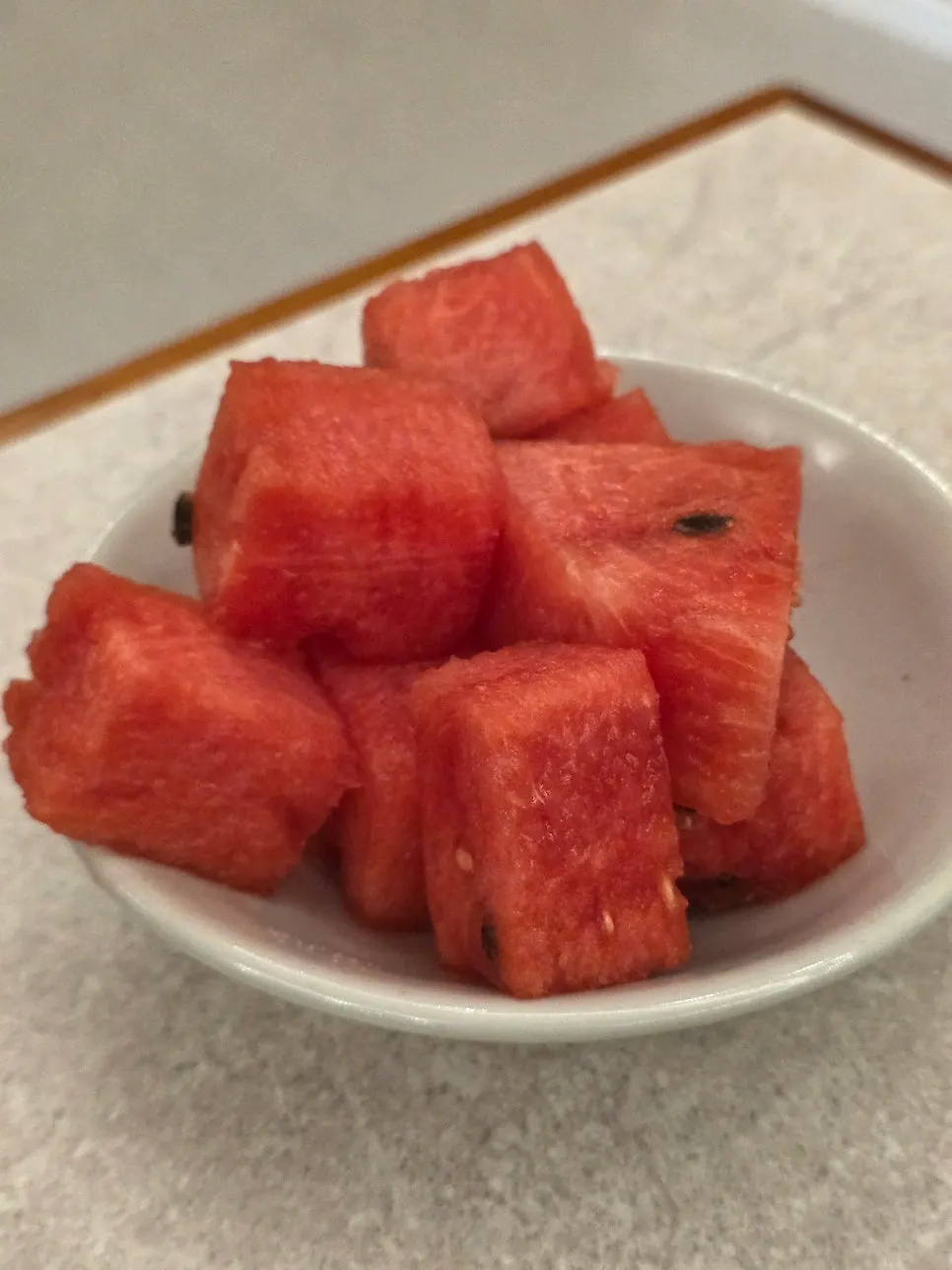 Watermelon dessert offered at the self-service bar