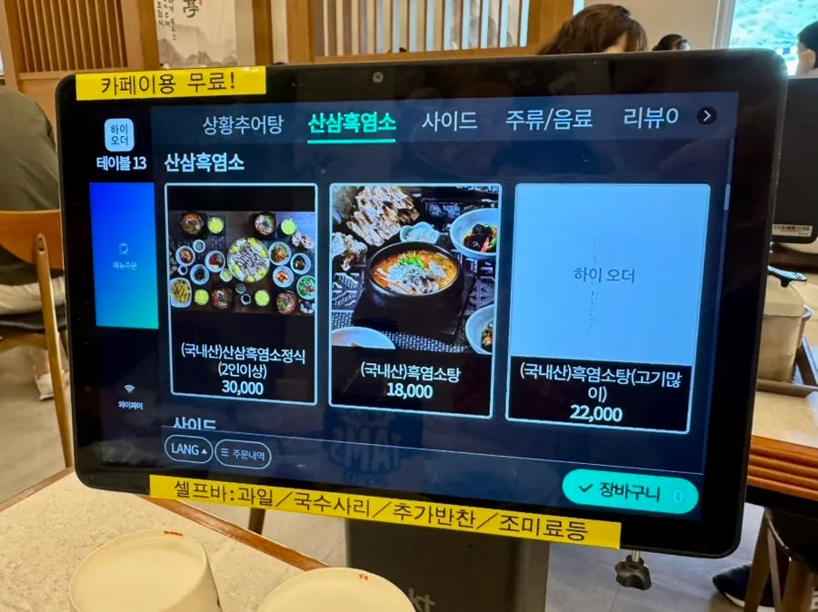 List of loach soup and set menu items