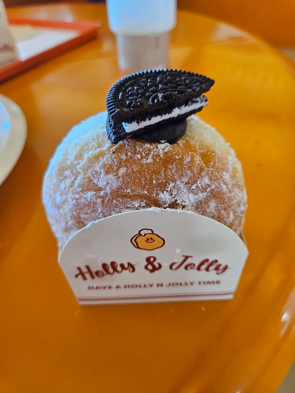 Real milk cream doughnut with fresh cream overflowing