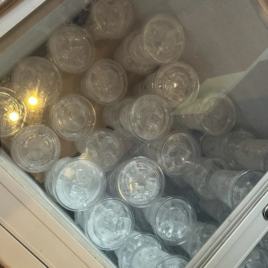 Self-serve drink station with pumpkin sikhye and sujeonggwa