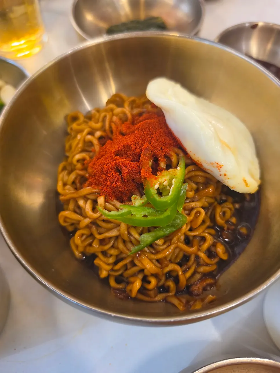 Jjajang ramyeon ordered as a dessert noodle dish