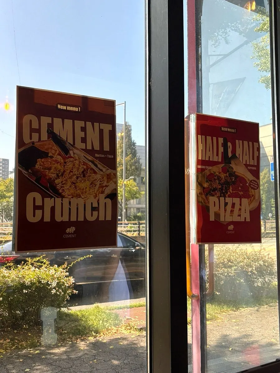 Restaurant entrance with a retro standing sign