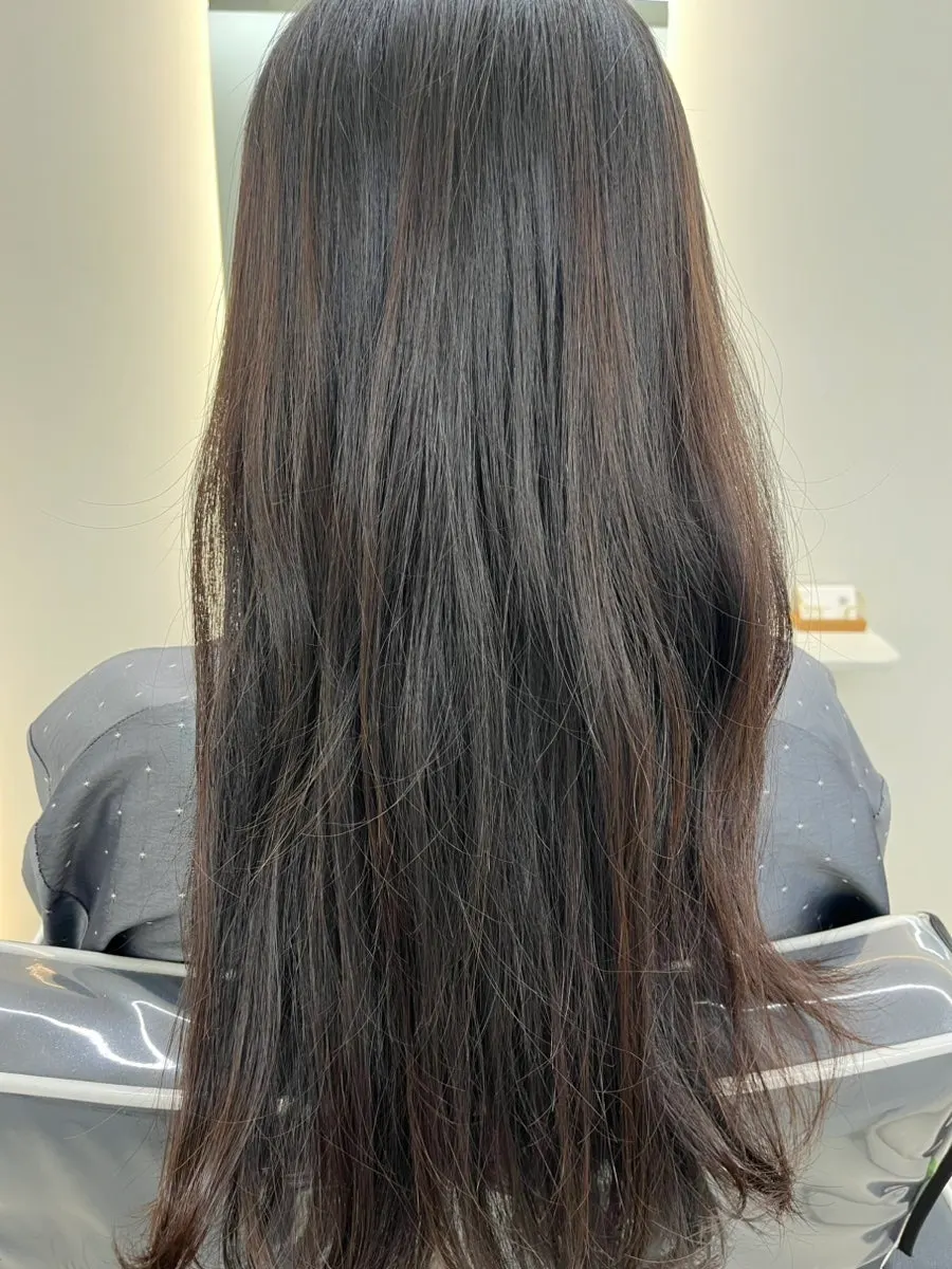 Long hair before treatment, neglected from being tied up