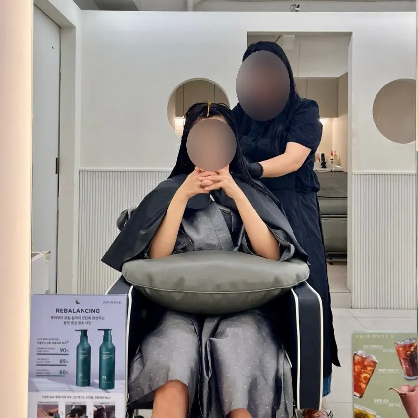 Protein treatment being applied during hair care